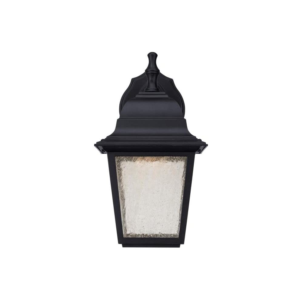 Westinghouse Lighting 6400100 One-Light Dimmable LED Outdoor Wall Fixture, Black Finish with Clear Seeded Glass