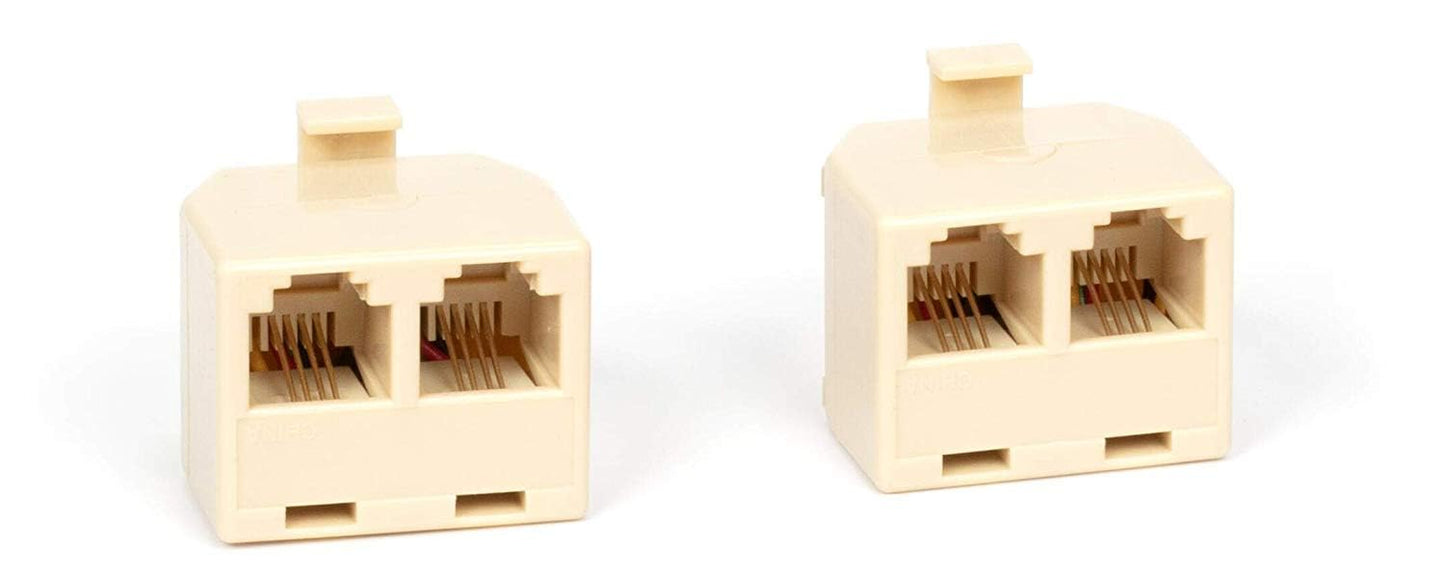 THE CIMPLE CO 2-Line Phone Splitter for Landline - 2-Way Telephone Splitter (1 and 2 Lines) with RJ11 Keystone Jack - Landline Phone Divider