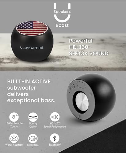 Fashionit U Boost Speaker - Portable Wireless Bluetooth Speaker (Patriotic American Flag)