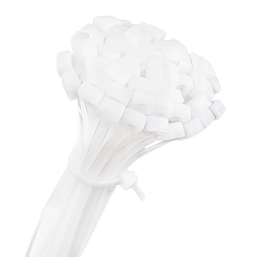 ALIPOBO 14 inch White Zip Ties, 100 Pack, 50 LBS Tensile Strength, UV Resistant, Multi-Purpose Self-Locking Nylon Cable Ties for Indoor and Outdoor