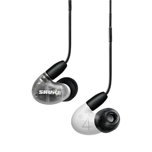 Shure AONIC 4 Wired Sound Isolating Earbuds, Detailed Sound, Dual-Driver Hybrid, Secure In-Ear Fit, Detachable Cable, Durable Quality, Compatible…