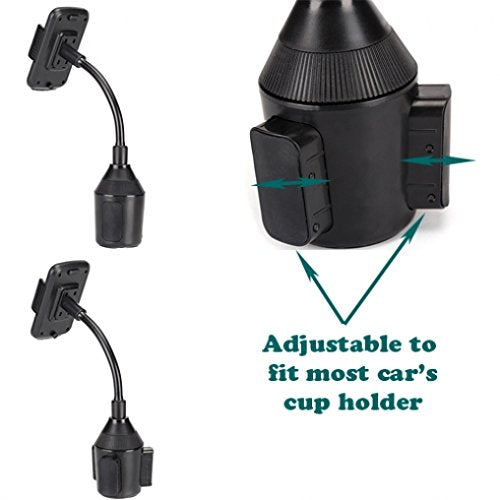 Premium Car Cup Holder Adjustable Phone Mount Dock for iPhone SE, 6 6S 7, Plus, 5S 5C 5 5G 4S (All Carriers Including AT&T, T-Mobile, Sprint, Verizon