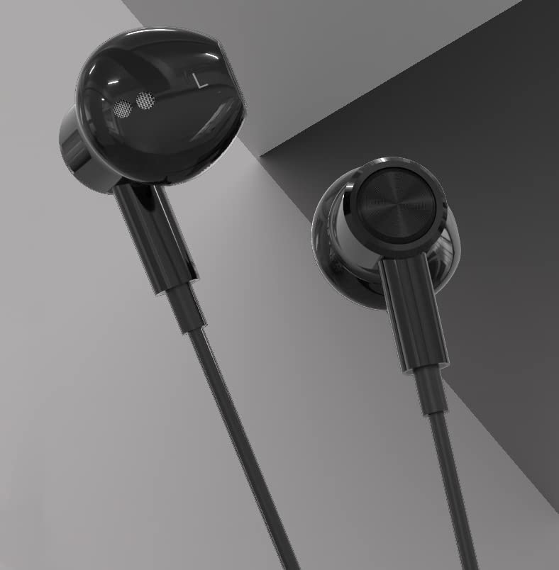 eMorevalue Noise Canceling in-Ear Wired Head Phones Ear Buds Earphones with Mic Volume Control (3.5mm, Black)