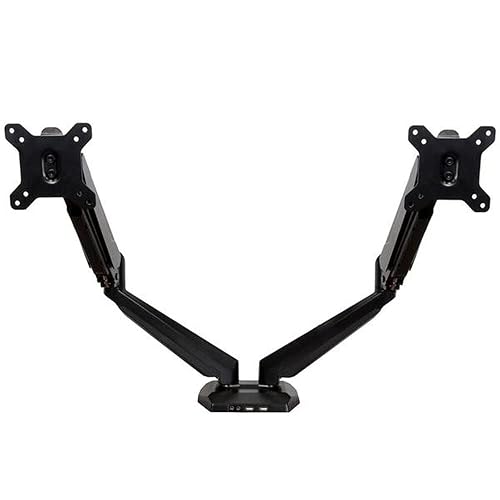 StarTech.com Desk Mount Dual Monitor Arm with USB/Audio, Desk Clamp Ergonomic VESA Mount for up to 32" (17.6lb/8kg) Displays
