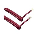 Coiled Phone Handset Cord Red 9 Foot