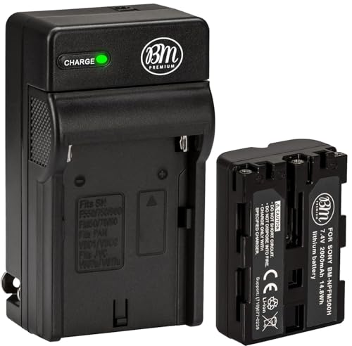 BM Premium NP-FM500H Battery and Charger for Sony Alpha a68, a77II, SLT-A57, SLT-A58, SLT-A65V, SLT-A77V, SLT-A99V, SLT-A200, A300, A350, A450, A500