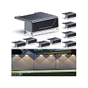 LIANGLOME Solar Fence Lights Outdoor - 3000/4000/6000K 3 Mode, IP65 Waterproof Solar Powered Fence Lights, Dusk to Dawn for Outside