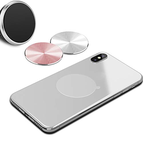 VizGiz 4 Pack Phone Backing Metal Plates Replacement Self-Adhesive Car Phone Holder Mount Iron Disc Plate for iPhone Case Backing Magnetic Phone
