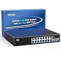 16 Port 2.5G PoE Switch Unmanaged with 2X 10Gbps SFP, VIMIN 16x 2.5G Base-T PoE Ports, 10G SFP PoE Switch w/ 120Gbps Ethernet Switching Capacity