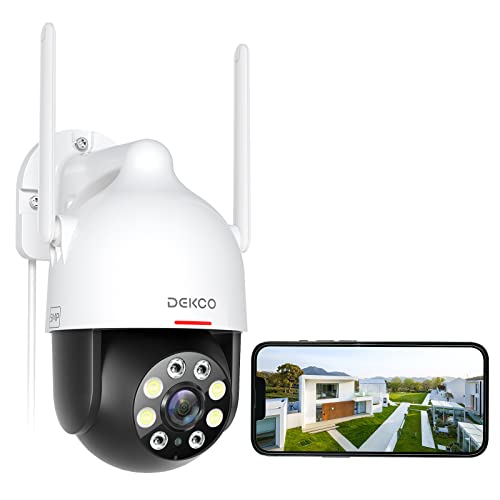 5MP Security Camera Outdoor/Home, DEKCO WiFi Outdoor Security Cameras Pan-Tilt 360° View, 5MP Dome Surveillance Cameras with Motion Detection