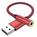 USB to Aux External Sound Card.Aux to USB,USB to 3.5mm Jack Audio Adapter,USB to 3.5mm TRRS Female Headset