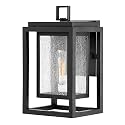 Hinkley Republic 1000BK Small Outdoor Wall Mount Lantern, Transitional/Modern, Double Frame Design, Coastal Elements, Black