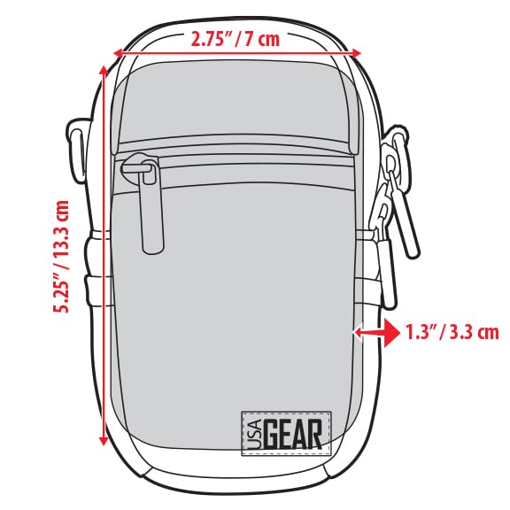 USA Gear Compact Point and Shoot Camera Case Small Digital Camera Pouch with Accessory Pockets and Shoulder Strap - Compatible with Sony CyberShot