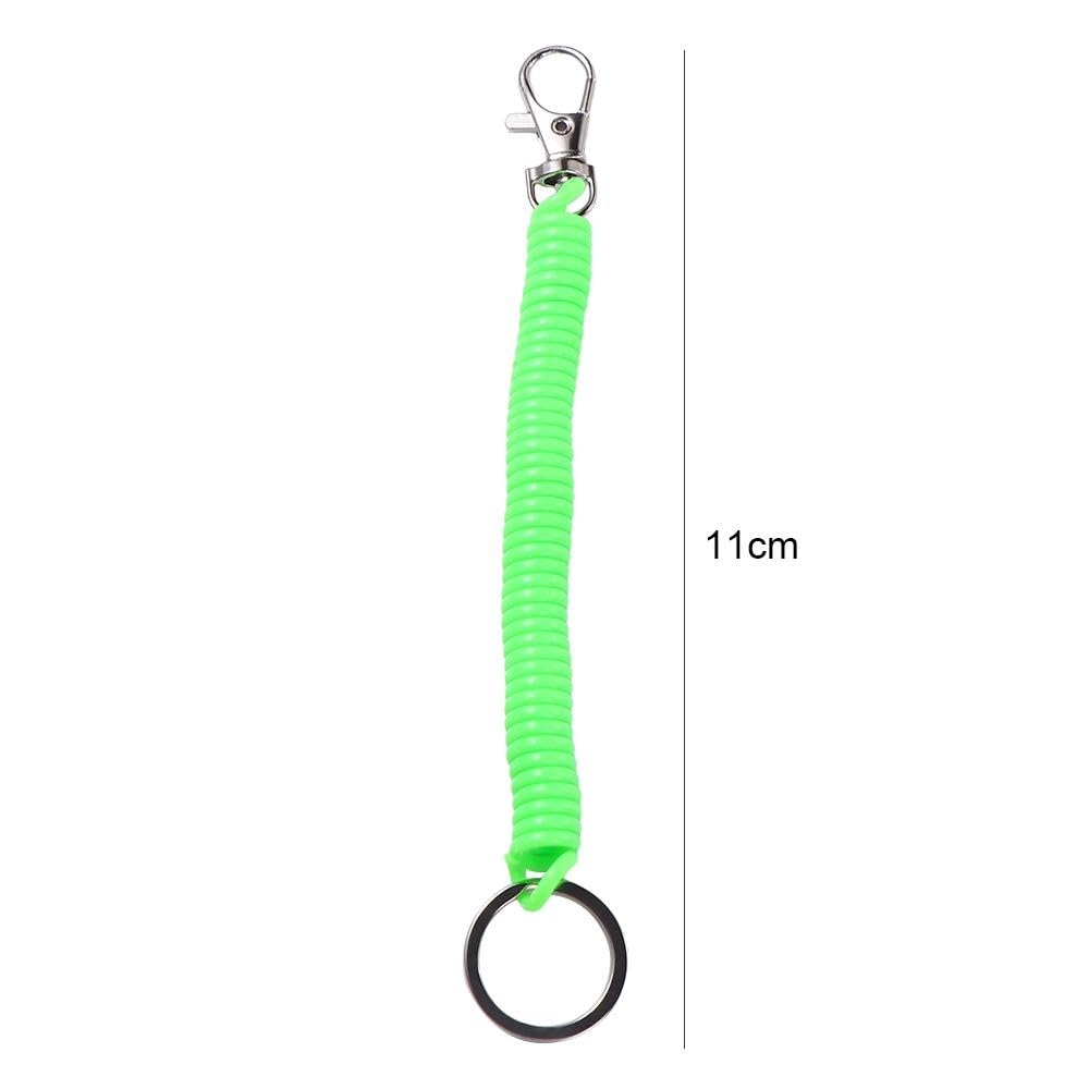 Pokinge 9 Pcs Retractable Coil Springs Keychain, 9 Color Coil Cord Spring Keyring with Lobster Clasp, Anti-lost Stretch Spiral Coil Phone Lanyard