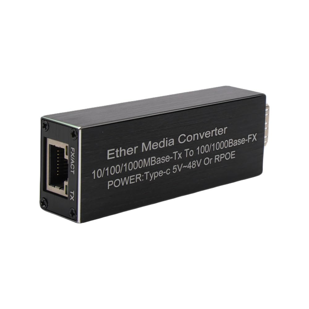 Mini POE 1.25G Media Converter Slot SFP Transceiver Module 5V DC Type-C Input 1 SFP Slot 1 RJ45 Ethernet SFP Fiber Switch