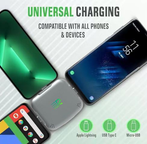 Rush Charge Universe Mini Power Bank Portable Charger Lightning USB-C Gray