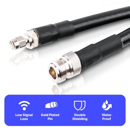 RAIGEN-400 N Type Female to RP-SMA Male - Helium Miner Cable WiFi 4G LTE 5-100ft (5 Feet)
