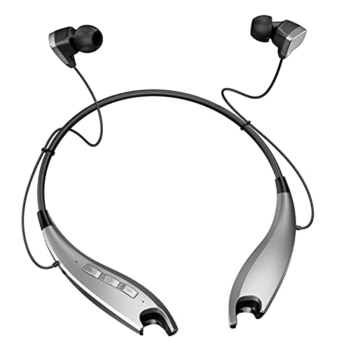 Neckband Headphones, Around The Neck Bluetooth Headphones w/Noise Cancelling Microphone, Bluetooth Headset w/ 22hrs Playtime, Neck Earphones Stereo