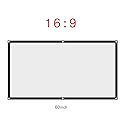 16:9 Portable Projection Screen, Foldable Noncrease Projector Curtain Screen Support Double Sided Projection for Home Theater, Openair Cinema(60 inch)