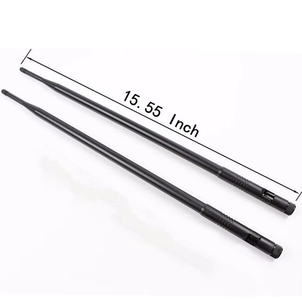 1.3ft 2x 10dBi WiFi Bluetooth Antenna 2.4GHz/5GHz/5.8GHz Tri-Band Omni Directional Antenna RP-SMA Male Long Range for Wireless Wi-Fi Router Network