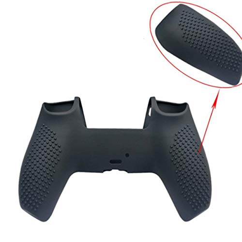 Soft Anti-Slip Silicone Protective Case Cover Skin Grip with Joystick Caps for PS5 Controller Gamepad (Black)
