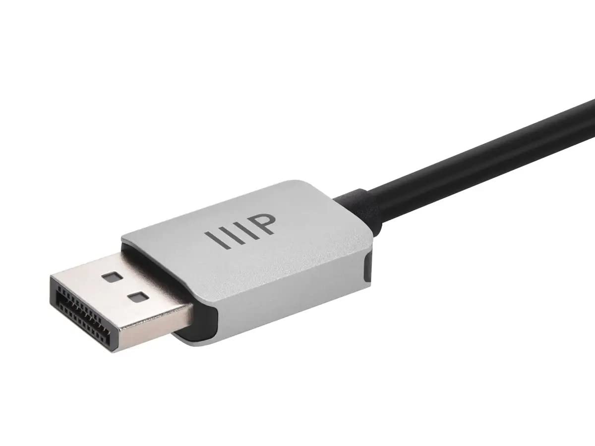Monoprice DisplayPort 1.4 Cable to 8K HDMI - 8K@60Hz, Up to 32.4Gbps Bandwidth, 32AWG, 6 Feet, Black
