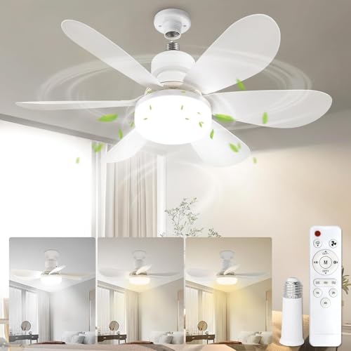 VTYXCTIGJ 20.5"Socket Fan Light with Remote,E26 Base 40W/3000-6000K Dimming