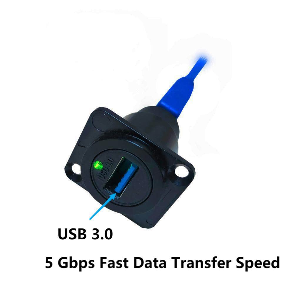 SHANFEILU USB 3.0 D Panel Mount Solderless Connector USB 3.0 Female to Female Coupler Socket Pass Through Adapter Speed 5Gbps for Audio Video