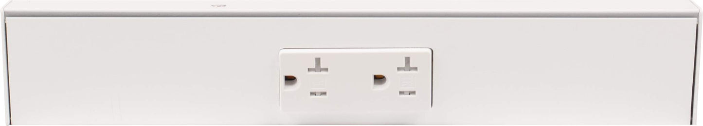 Task Lighting TR Series Angle Power Strip,12 inch, 1 Dual Receptacle, White