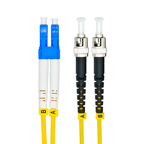 Jeirdus 15Meters 49ft LC to ST Duplex 9/125 Single-Mode Fiber Optic Cable Jumper Optical Patch Cord LC-ST