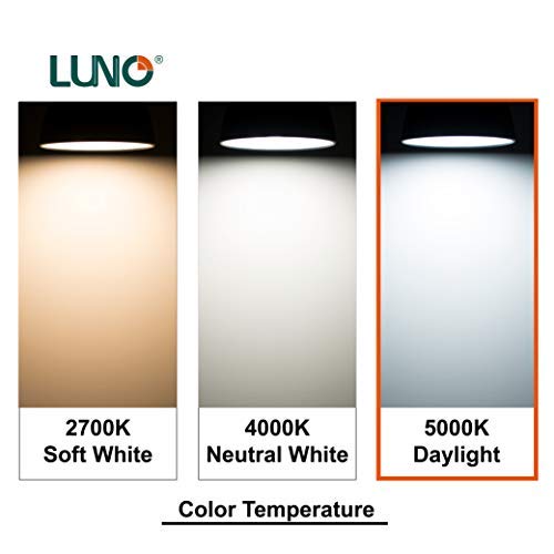 LUNO A19 Dimmable LED Bulb, 11W (75W Equivalent), 1100 Lumens, 5000K (Daylight), Medium Base (E26),UL & Energy Star (4-Pack)