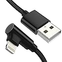1ft Right Angle Lightning Cable Short, 3 Pack Braided Fast Charging USB to iPhone Charger Cord 90 Degree Compatible with Apple iPhone 13 12 11 Pro…