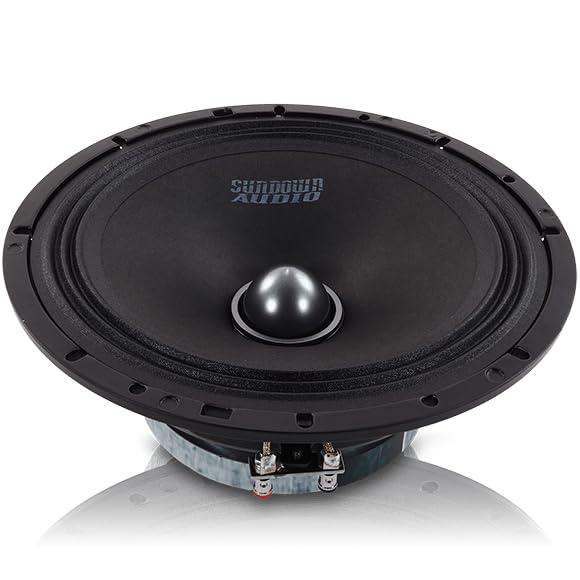 Sundown Audio LCMR-8 Midrange Speaker - 100W RMS, 8-Ohm - 8" Car Audio Midbass Driver with Phase Plug, Ferrite Magnet - High-Efficiency Single Unit (Each)