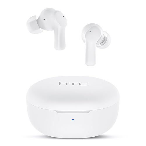 HTC True Wireless Earbuds 1 - Bluetooth Wireless Earphone Stereo Deep Bass with USB C Charging Case,32 Hour Playtime,Built-in Microphone & Touch…