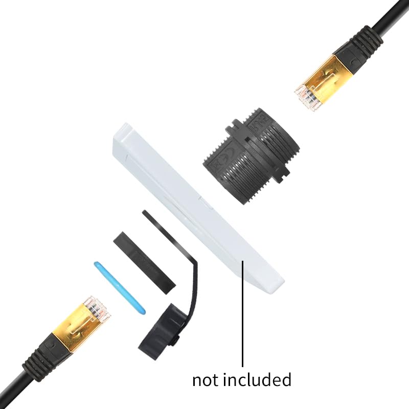 RJ45 Panel Mount Waterproof Connector IP68 Cable Connector, Female to Female, with Shielding Cable Coupler-CAT6-YMP23-Blue-2 PCS