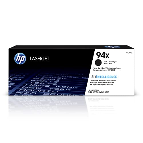 HP 94X Black High-Yield Toner Cartridge | Works LaserJet Pro M118 Series LaserJet Pro MFP M148, M149 Series | CF294X