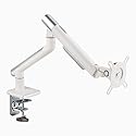 Desky Single Slim Monitor Arm - Adjustable Desk Mount with Gas Spring, VESA 75/100, 360° Rotation, Cable Management, Fits Monitors Up to 32", 19.8 lbs