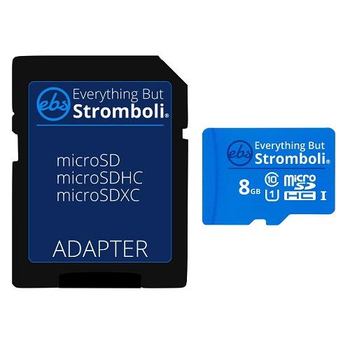 Everything But Stromboli 8GB MicroSD Memory Card for Kids Camera Class 10 U1 UHS-1 SDHC 8G Micro SD Card with Adapter