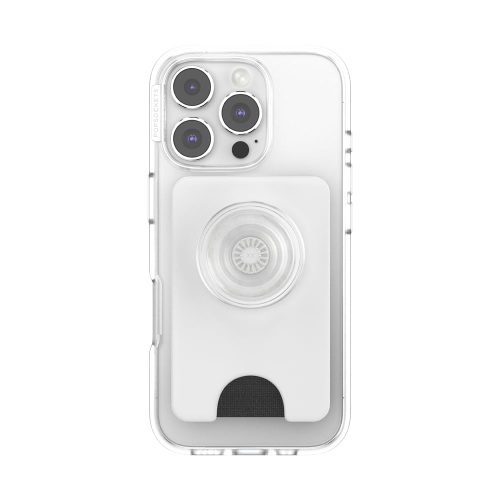 PopSockets Kick-Out Wallet for MagSafe, Adjustable Kickstand, Magnetic Stand - White