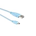 CablesAndKits Compatible Cisco Console Cable USB, 6ft Light Blue, A to Mini B, Replacement for Cisco CAB-Console-USB, 37-1090-01, for Routers
