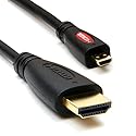 Cmple - High Speed Micro HDMI to HDMI Cable (6 Feet) for Digital Devices - Gold Plated