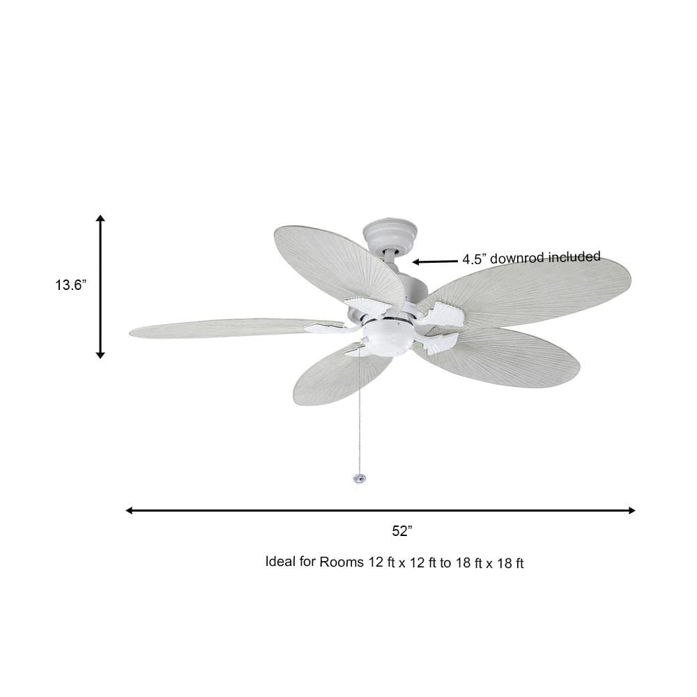 Hampton Bay Lillycrest 52 in. Indoor/Outdoor Matte White Ceiling Fan
