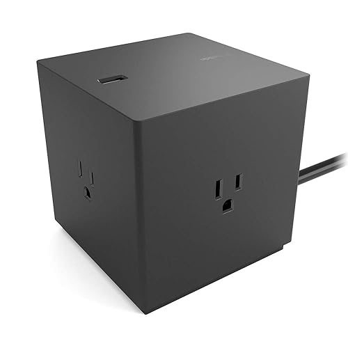 Belkin Power Strip Surge Protector - 4 Multiple Outlets & 4 USB Charger Ports, Cube Outlet Extender for MacBook, iPhone 11/12 Pro Max, Galaxy