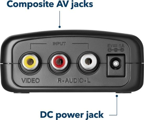 INSIGNIA RCA to HDMI Converter, 1080P RCA Composite Audio Video AV Converter Adapter Supporting PAL/NTSC for TV/PC/ PS3/ STB/Xbox VHS/VCR/Blue-Ray DVD Player