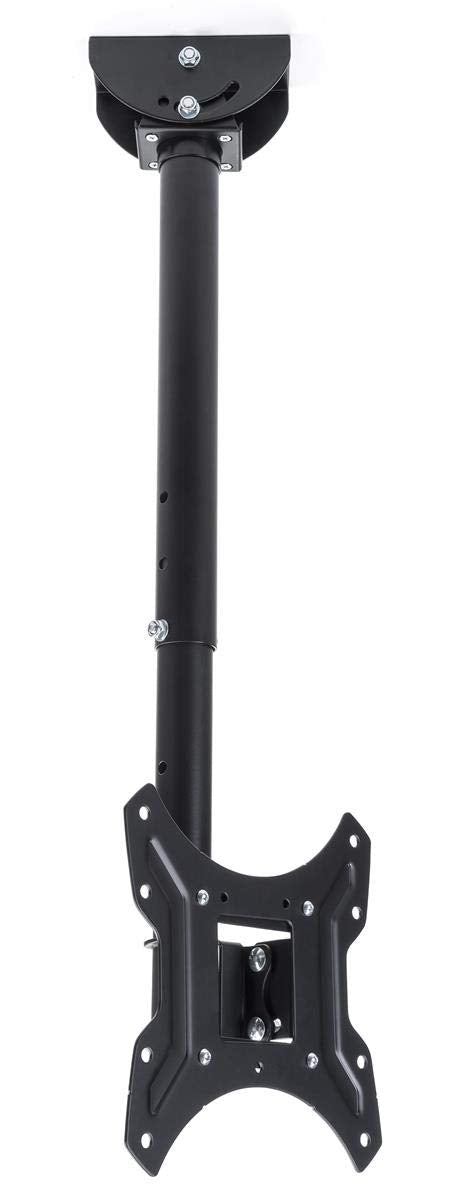 Displays2go Rotating TV Ceiling Mounts with Adjustable Height - Black (LTCEIL20)