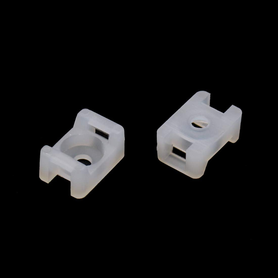 100Pcs 4.5mm Cable Tie Mount Saddle Set, 0.6in Width Saddle Cable Mounts, Plastic Cable Tie Saddle Base, White Cable Tie Mounts Base for Wire