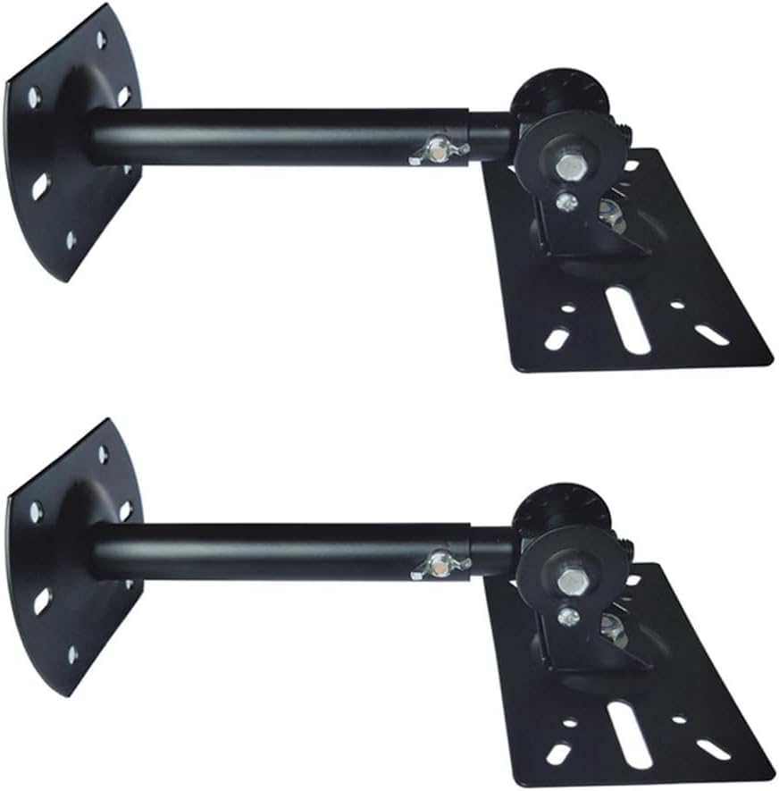 Yuarisx Speaker Wall Ceiling Mount Bracket w/Adjustable Swivel Tilt, Hold up to 66lbs, Retractable Telescopic Arm for Home Surround Sound System