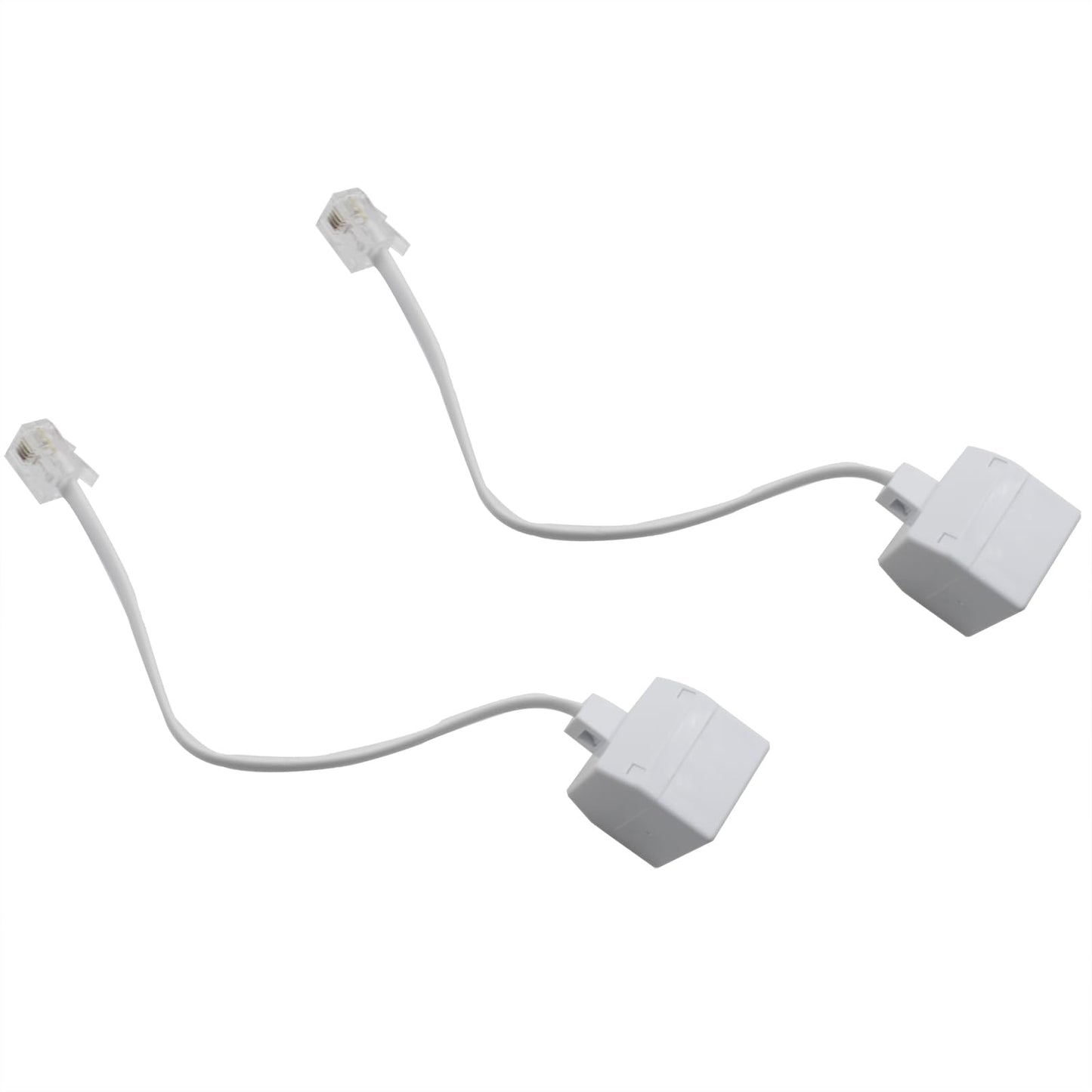 SYCZIOHU RJ11 6P4C Male to Dual Female Cable Two Way Telephone Splitter for Telephone, Fax and Modem (2 PCS)