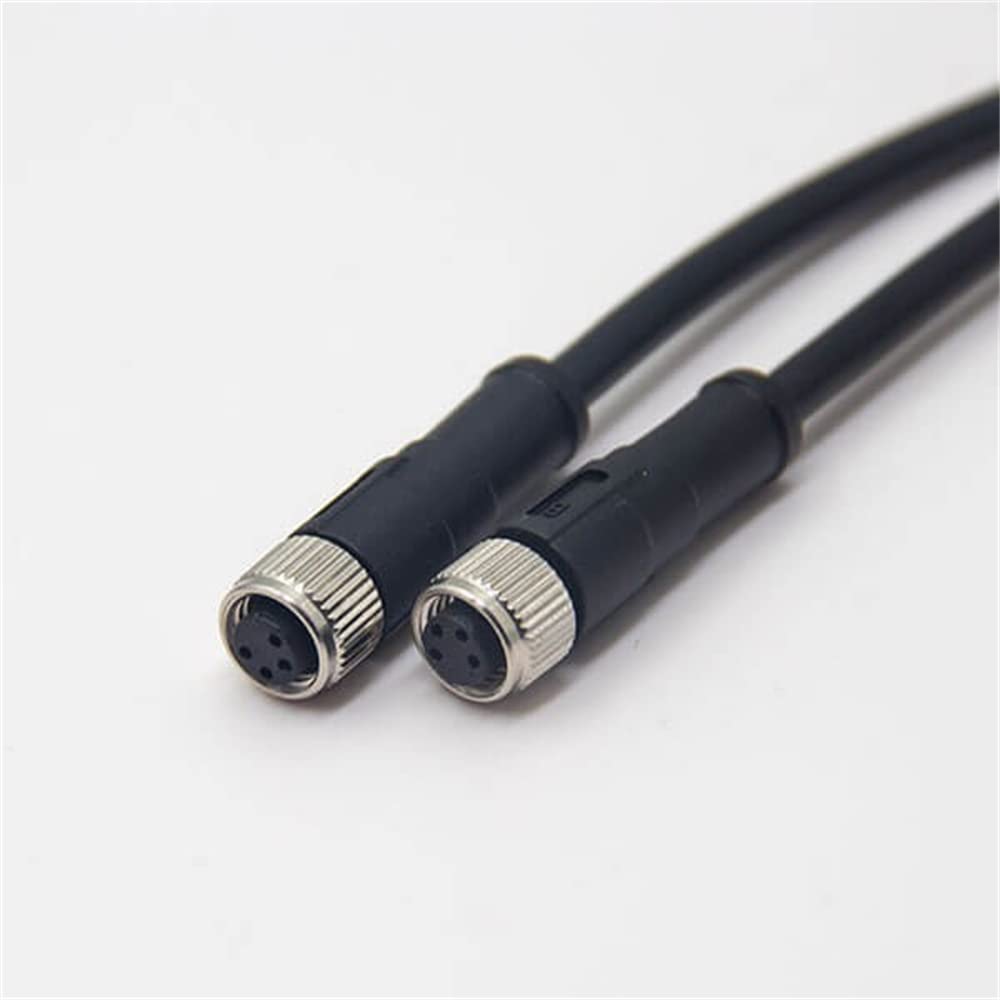 Elecbee M8 Cable Female to Female Straight Double Ended Cable Cordsets (A Code 4 Pin 1M/3.3ft Cable)