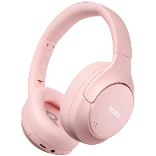 TOZO HT3 Hybrid Noise Cancelling Headphones, 90H Playtime Wireless Over Ear Bluetooth Headset, Spatial Audio AI Chat with 5 Mics, Supports Dual…
